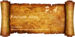 Pavlyak Alex névjegykártya